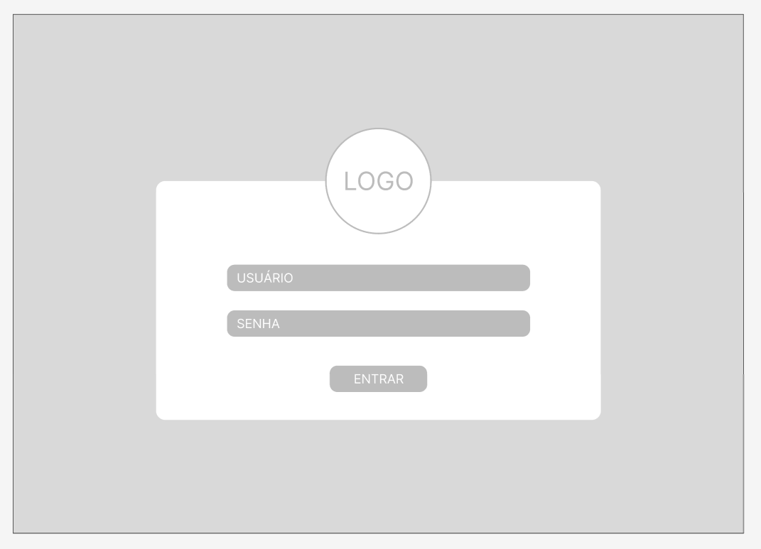 Imagem 1 do Wireframe - tela de login