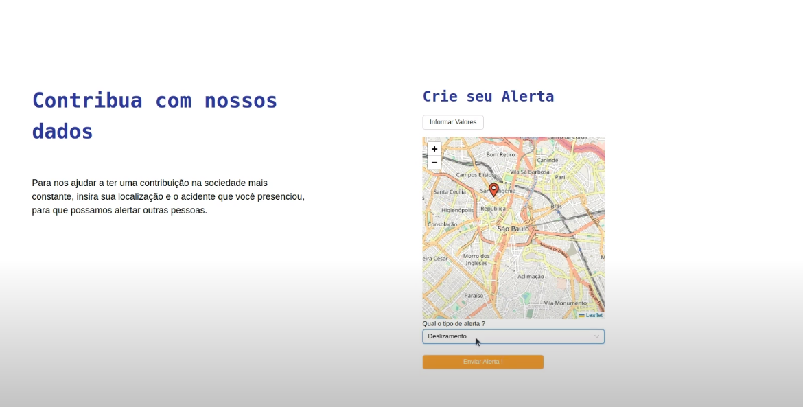 Mapa de Inserção de Alerta