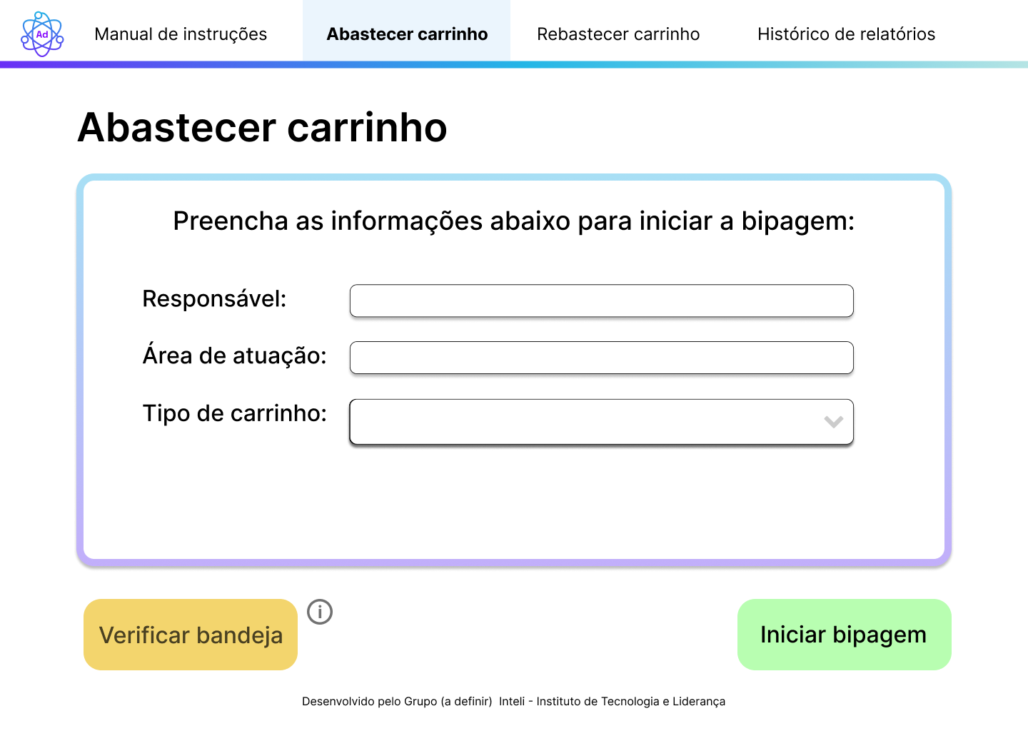 Mockup tela abastecimento
