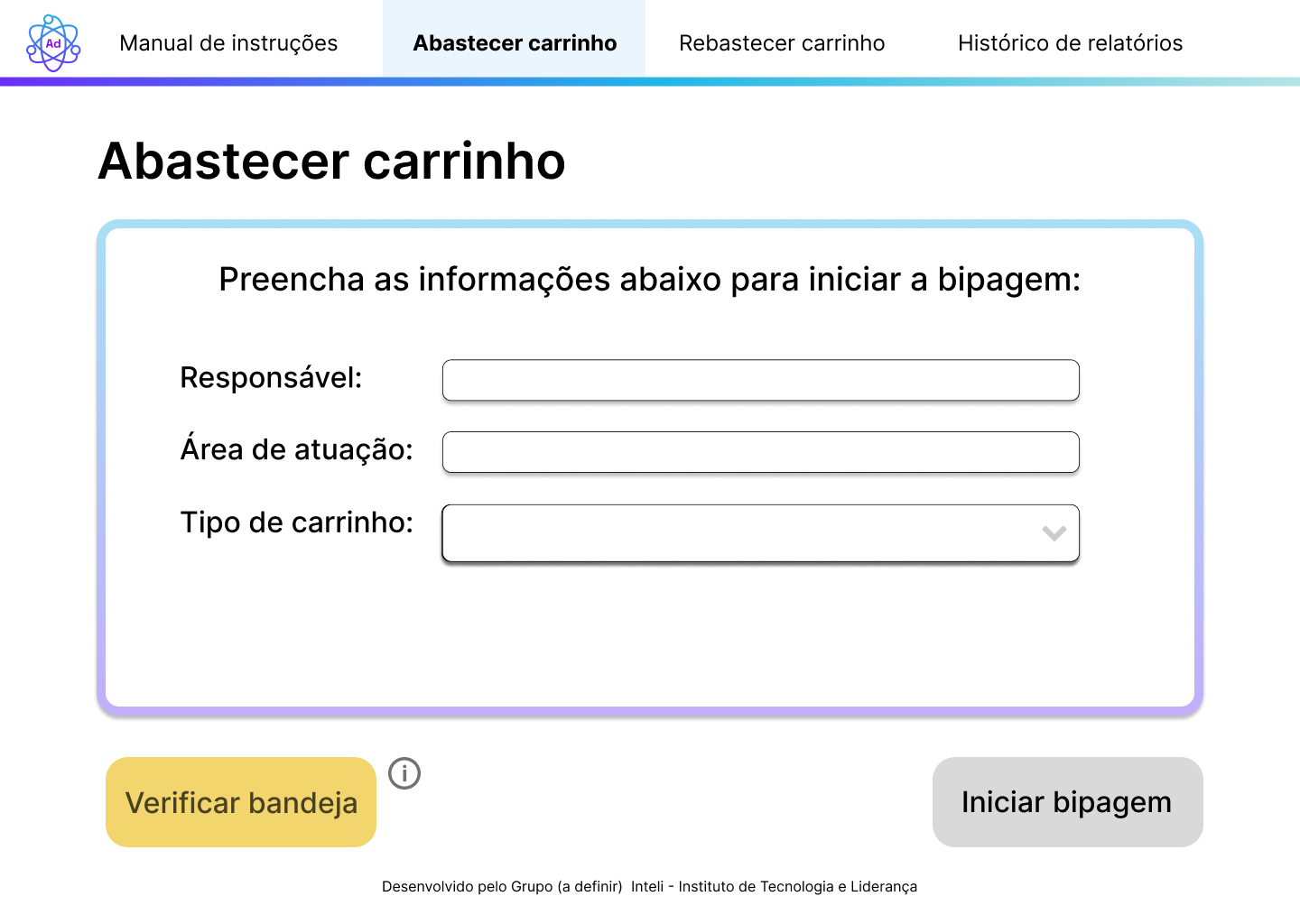 Mockup tela abastecimento antes