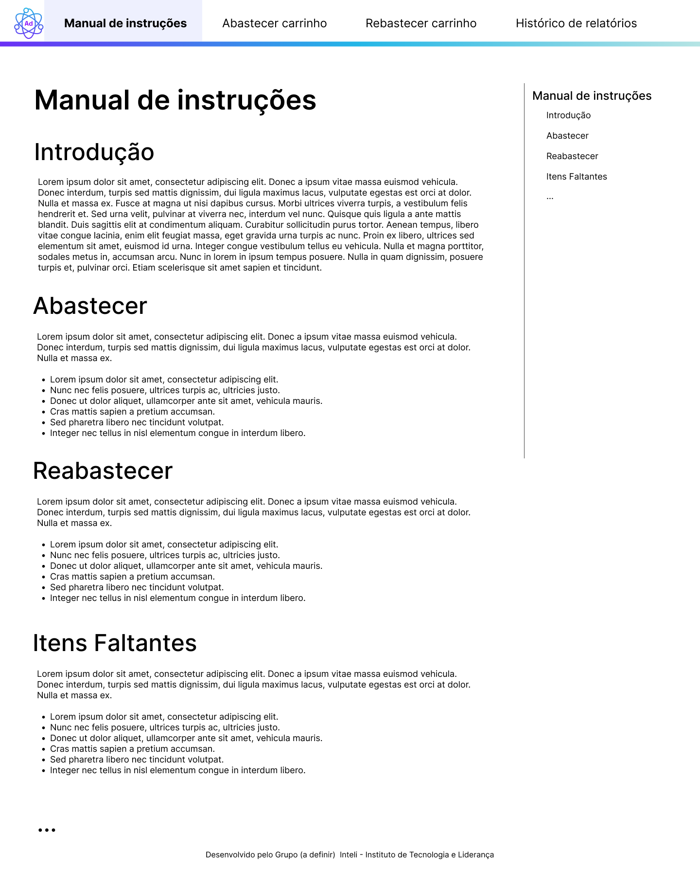 Mockup manual de instruções
