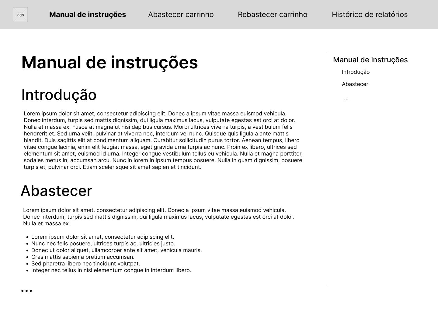 Wireframe manual de instruções