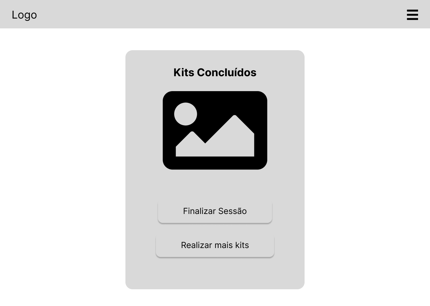 Wireframe Conclusão dos kits