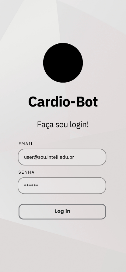 Tela de login mobile