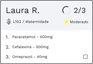 Card de fita de medicações