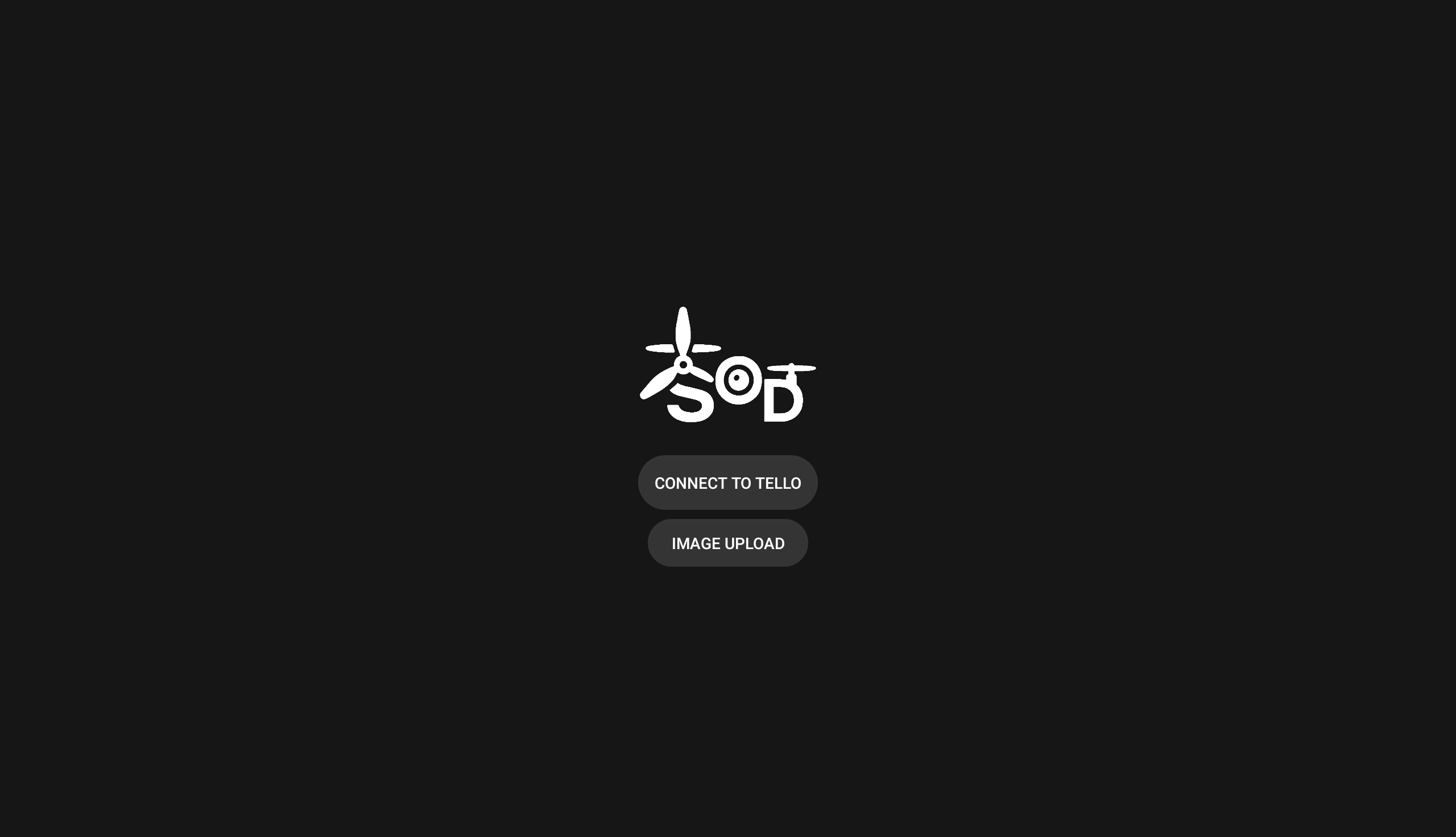 Tela inicial do app com logo e opções