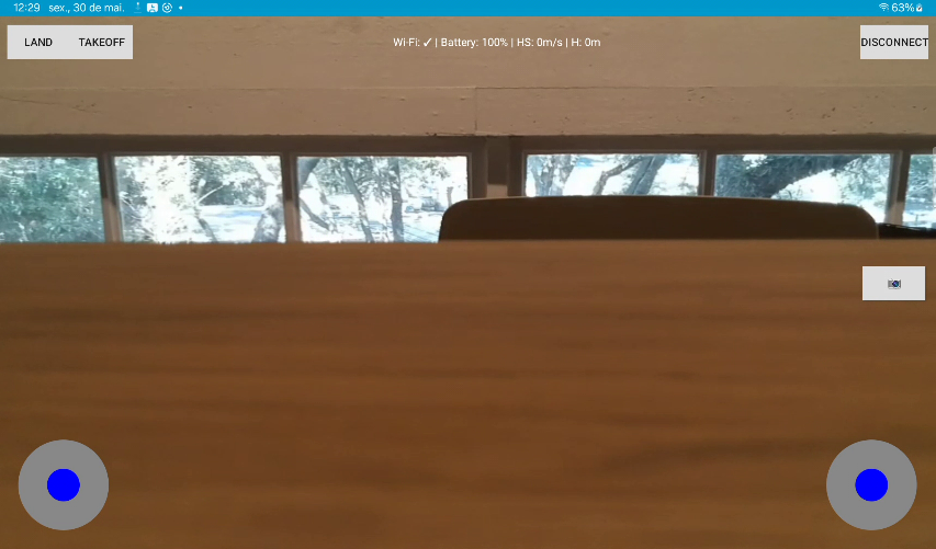 Interface de controle com vídeo ativo