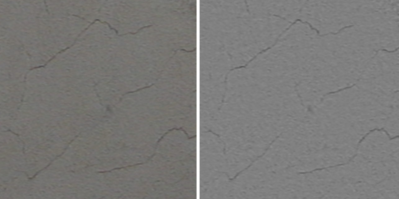 Comparação entre a imagem sem correção e a imagem pré-processada