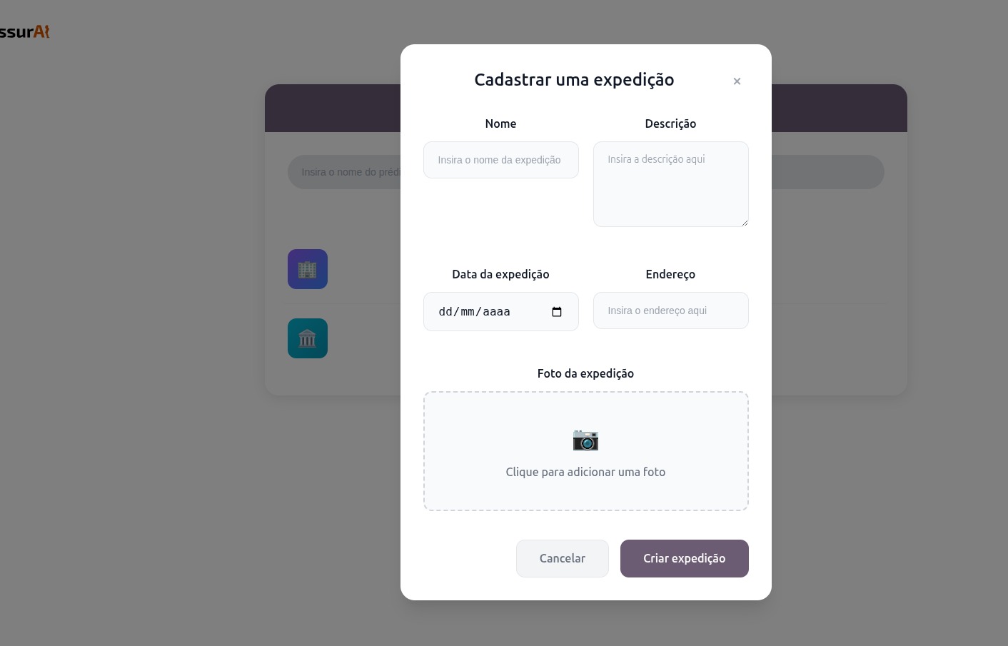 Modal de Expedição