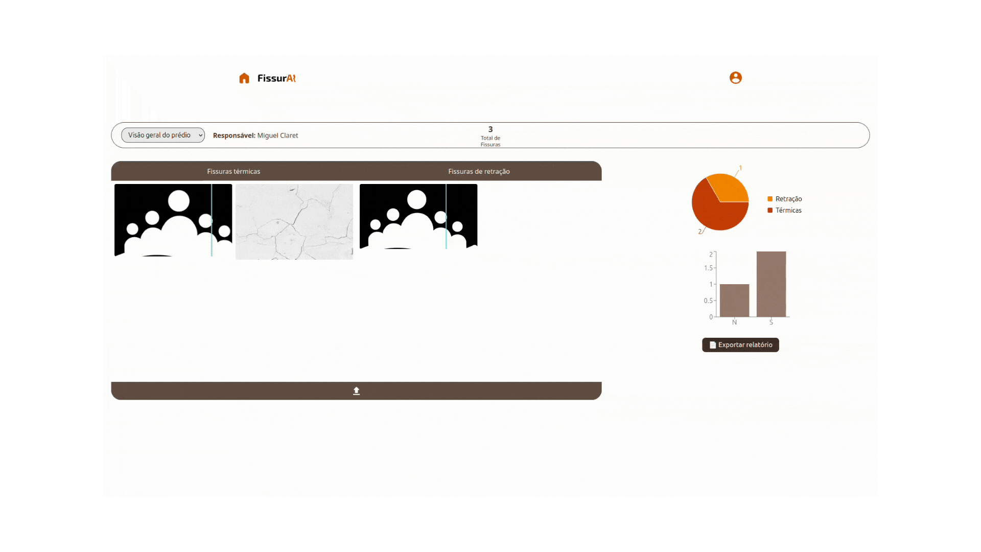 Gif demonstrando o upload de imagens