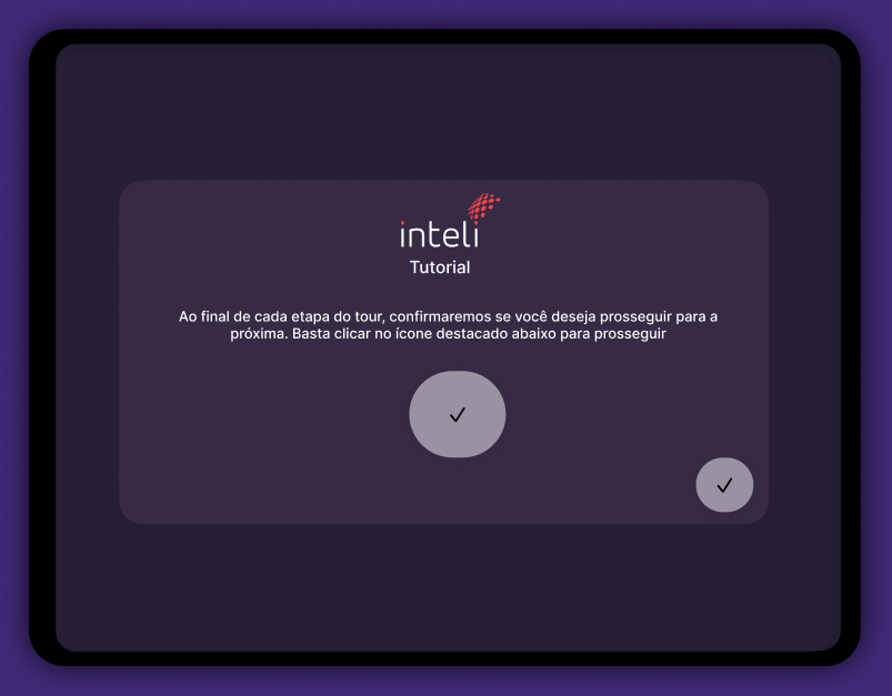 Tutorial Confirmação para Continuar Tour