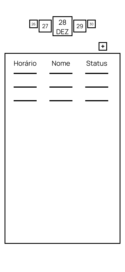 Tela de Visão Geral e Agendamentos