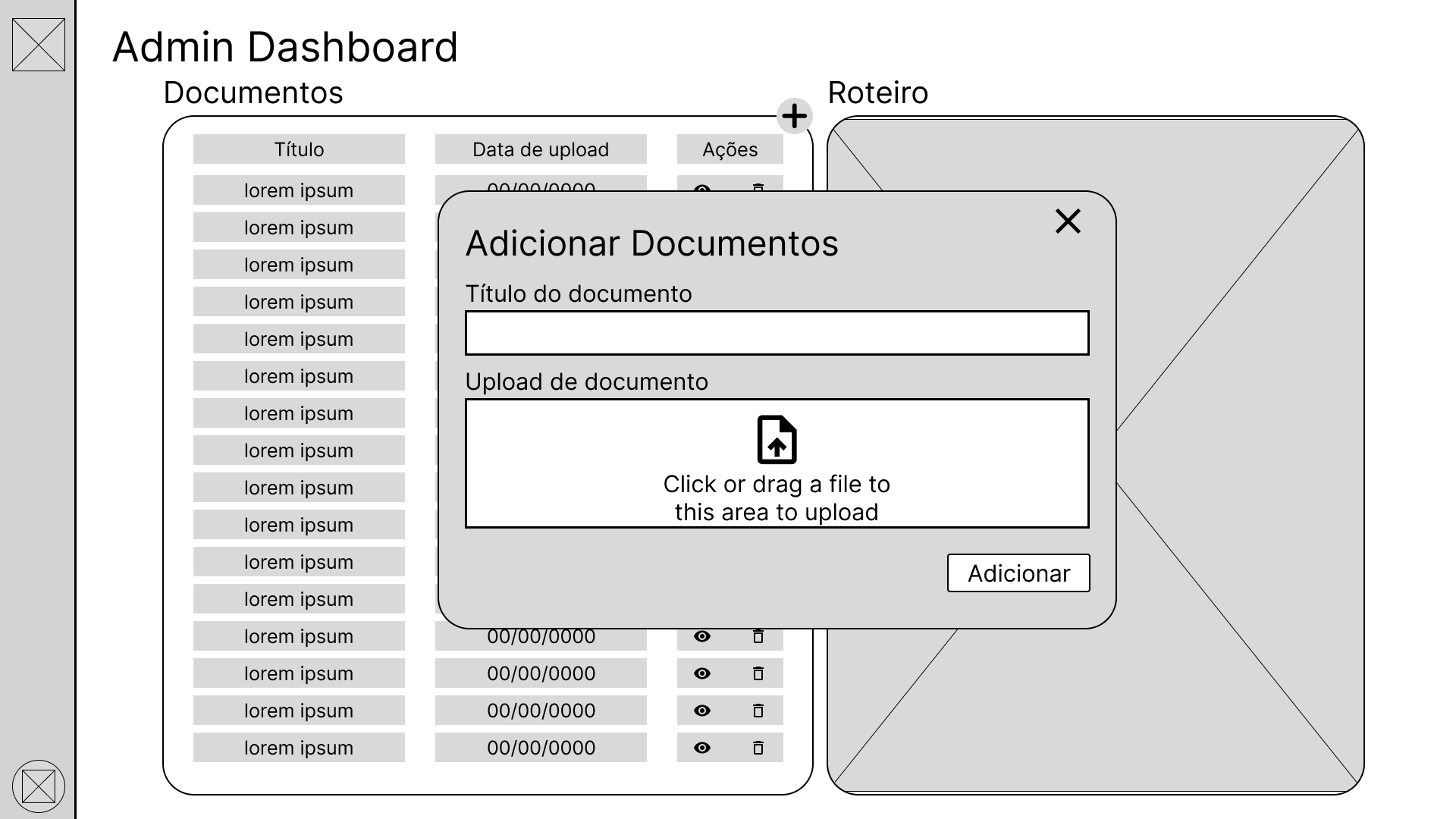 Tela - Pop-up Documentos